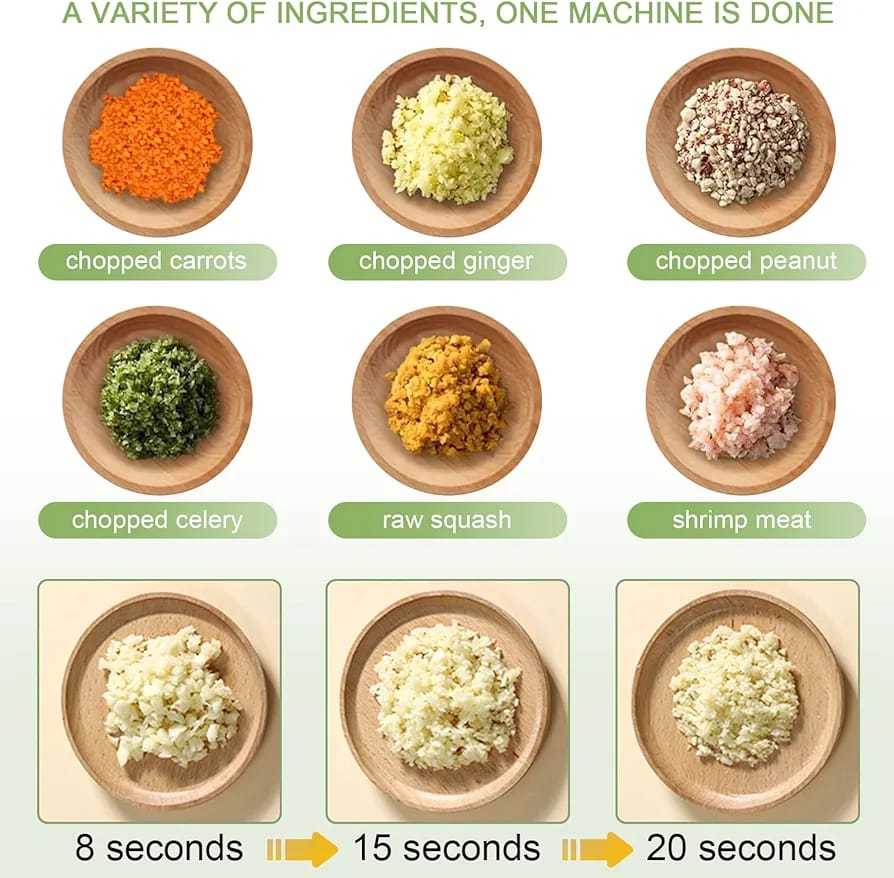 Compact handheld electric vegetable chopper for quick food preparation