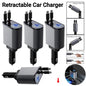 4-in-1 120W retractable car charger with compact design