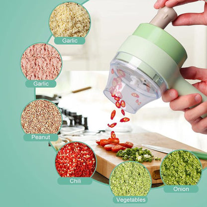 4-in-1 handheld electric vegetable cutter for everyday kitchen use