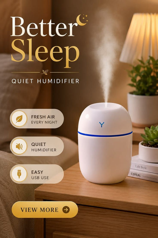 Compact USB aroma diffuser humidifier with a portable design for personal spaces.