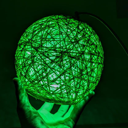 Decorative string ball light styled in a home interior to enhance the room décor.