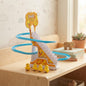 Duck Track Set with colorful blue racing tracks and yellow duck toys