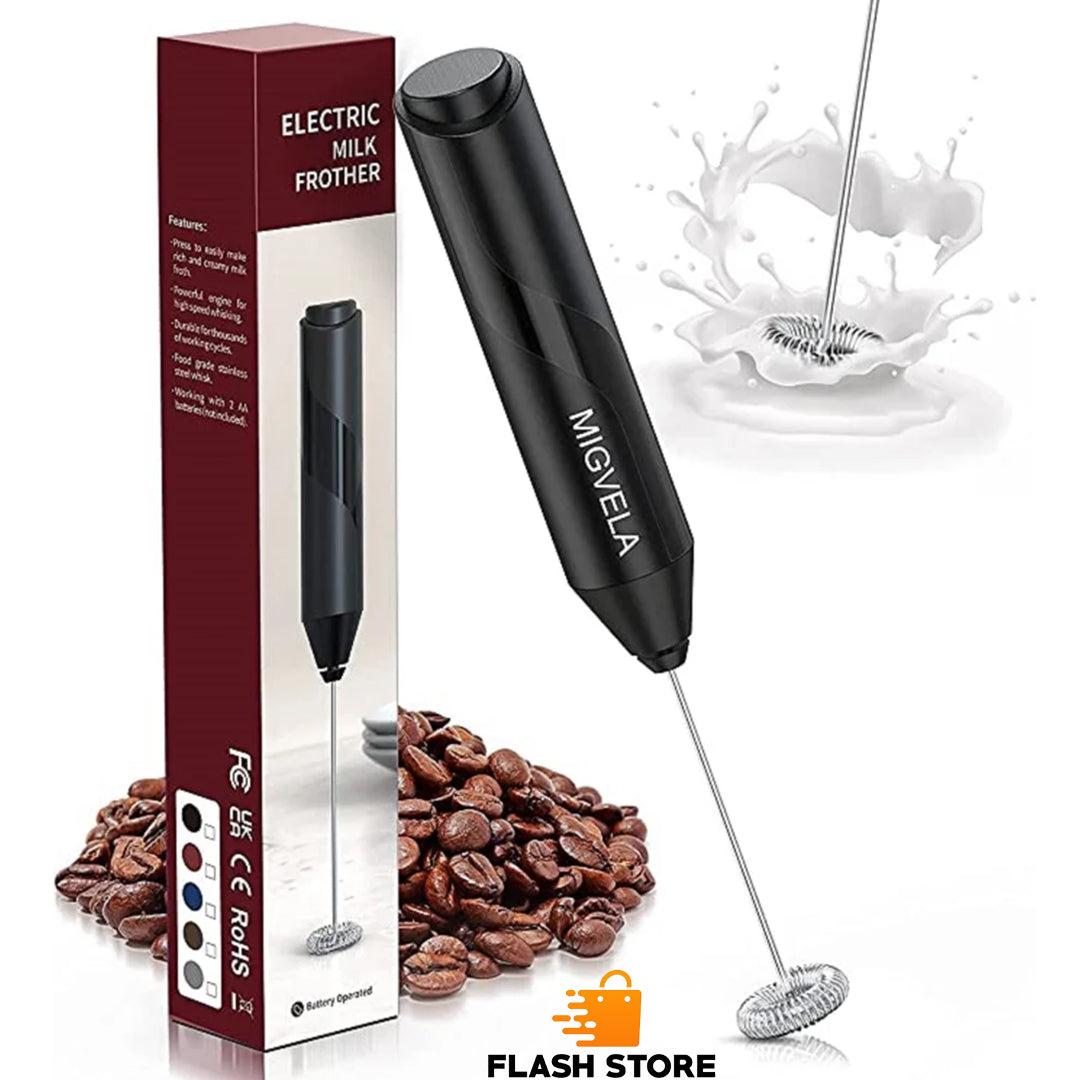 Electric coffee beater and milk frother with 3 adjustable speeds for making frothy coffee