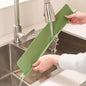 Silicone sink splash mat designed to help catch water around faucets