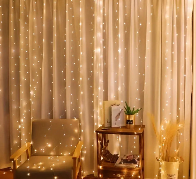 LED fairy light curtain jaal used for bedroom wall and window decoration.