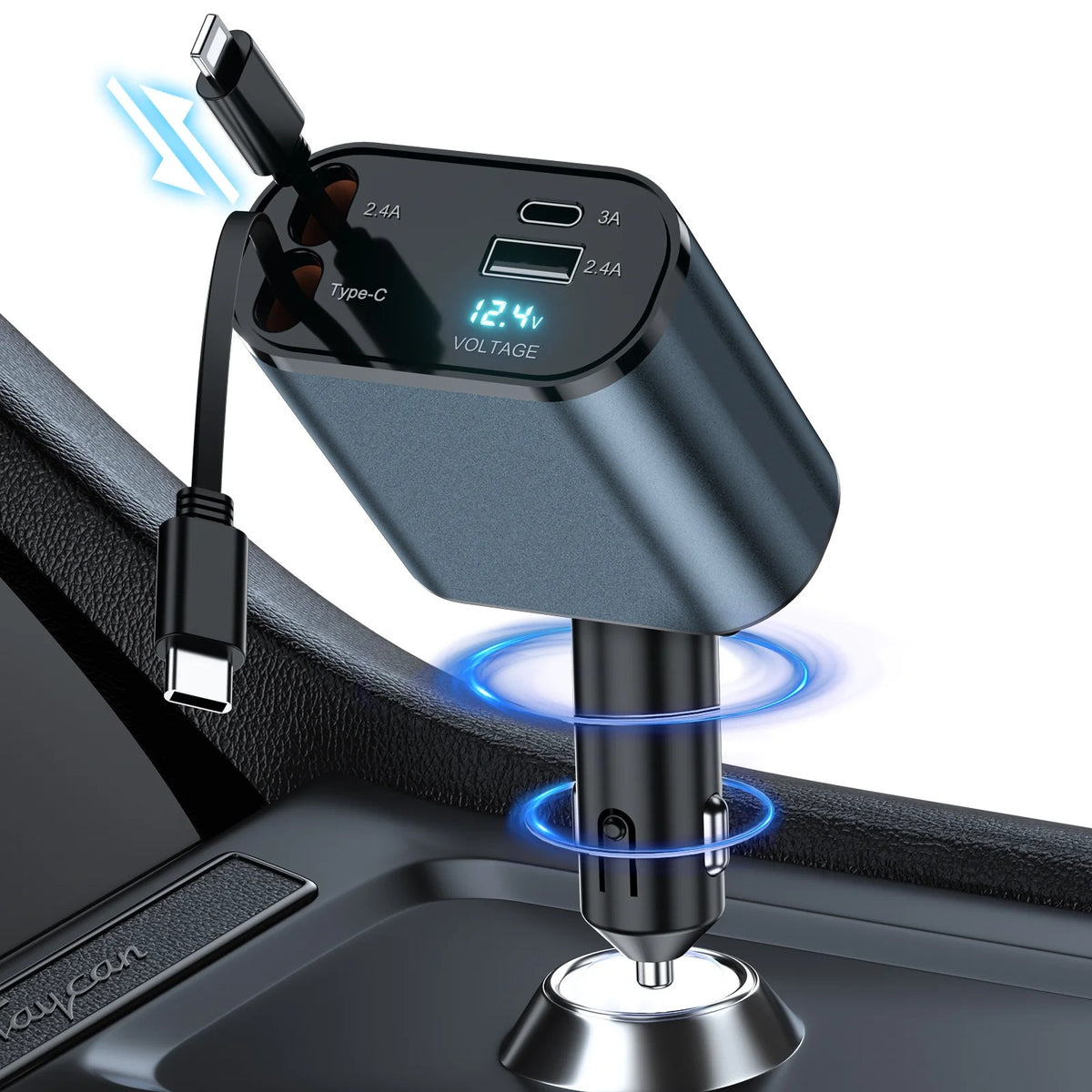 Multi-device car charger for compatible electronic gadgets