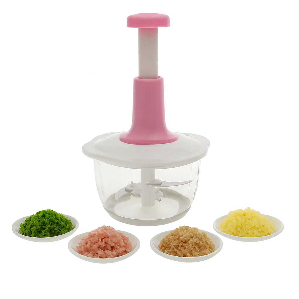 Multipurpose manual kitchen food chopper for preparing cooking ingredients