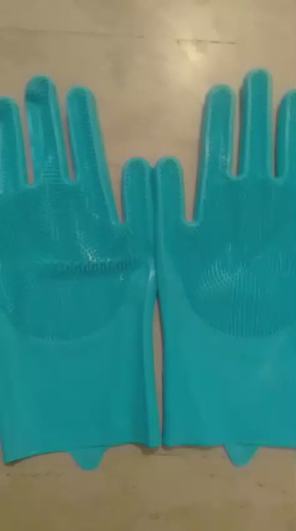 Multipurpose silicone cleaning gloves for everyday kitchen and household cleaning.